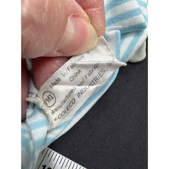 Vintage Coleco Cabbage Patch Kids Blue & White Striped Baby Doll Shirt - Picture 5 of 6